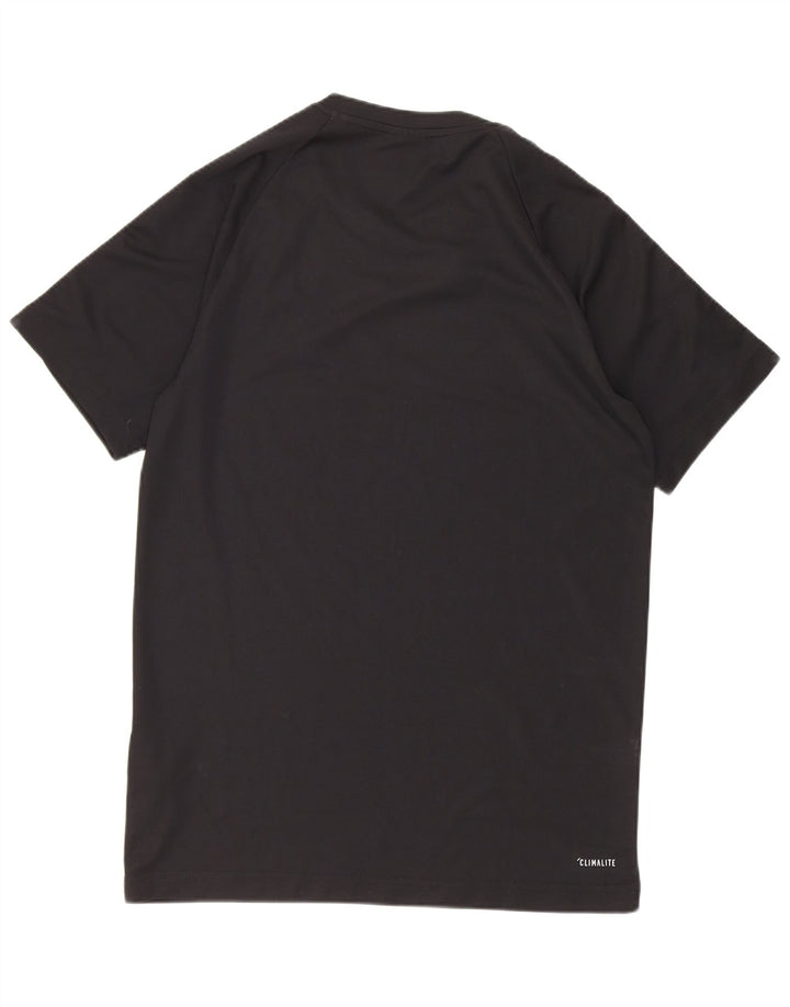 T-shirt Adidas Climalite da uomo piccola piccola in poliestere nero