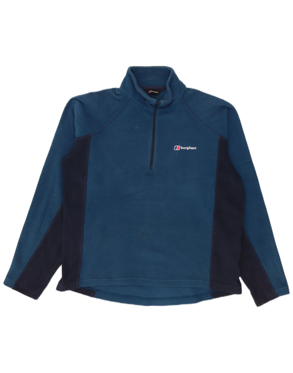 Maglione in pile da uomo Berghaus con zip e collo color block blu medio