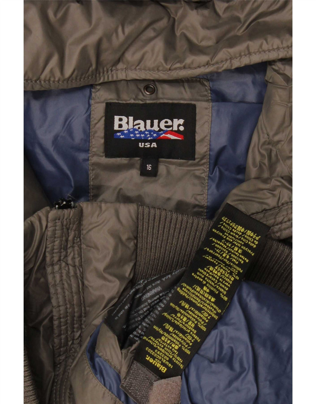 Giubbotto imbottito con cappuccio Blauer Bambino 15-16 anni Grigio Poliammide