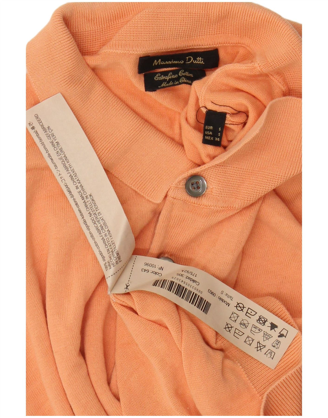 Polo Uomo Massimo Dutti Piccola Arancione In Cotone