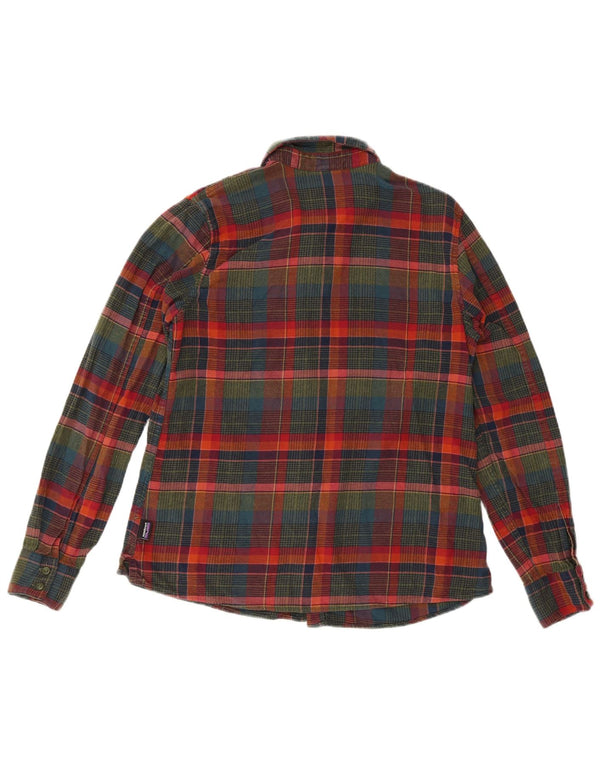 Patagonia Camicia a maniche lunghe in flanella da donna UK 10 Piccolo plaid multicolore