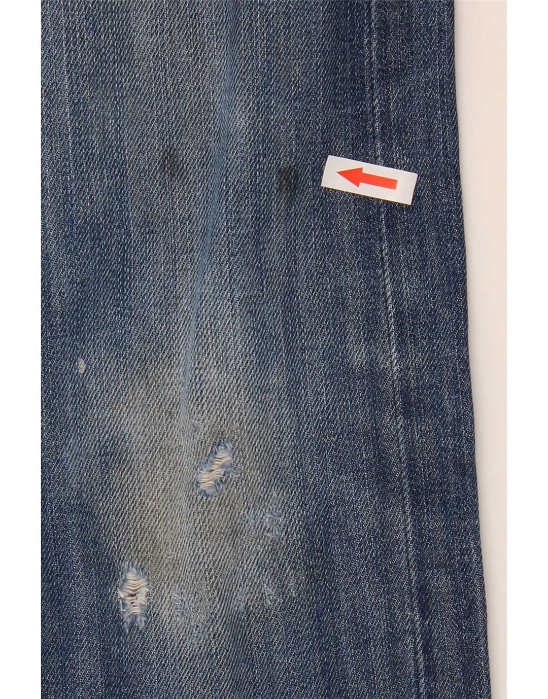 Jeans dritti invecchiati Zed Lee da uomo W32 L32 cotone blu