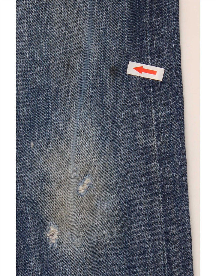 Jeans dritti invecchiati Zed Lee da uomo W32 L32 cotone blu