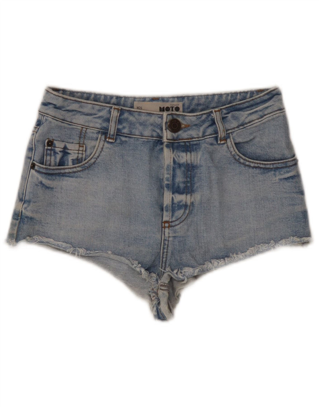 Pantaloncini di jeans da donna Topshop W26 piccolo cotone blu