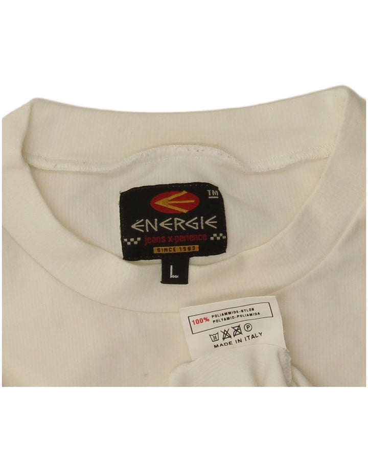 T-shirt da donna Energie Top Large bianca in poliammide