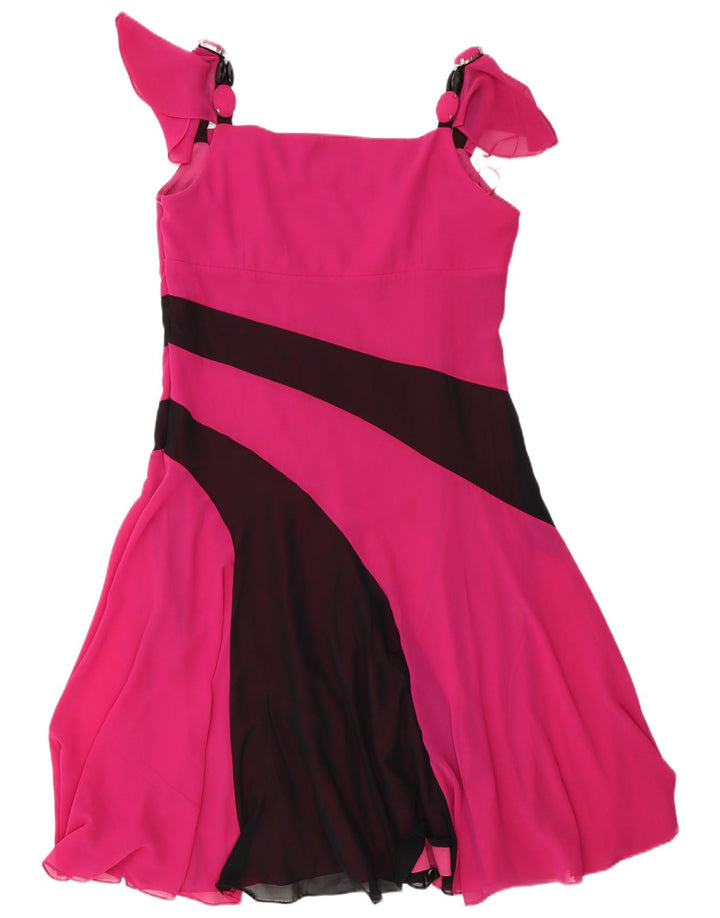 Abito a trapezio da donna Gattinoni IT 48 XL Poliestere color block rosa