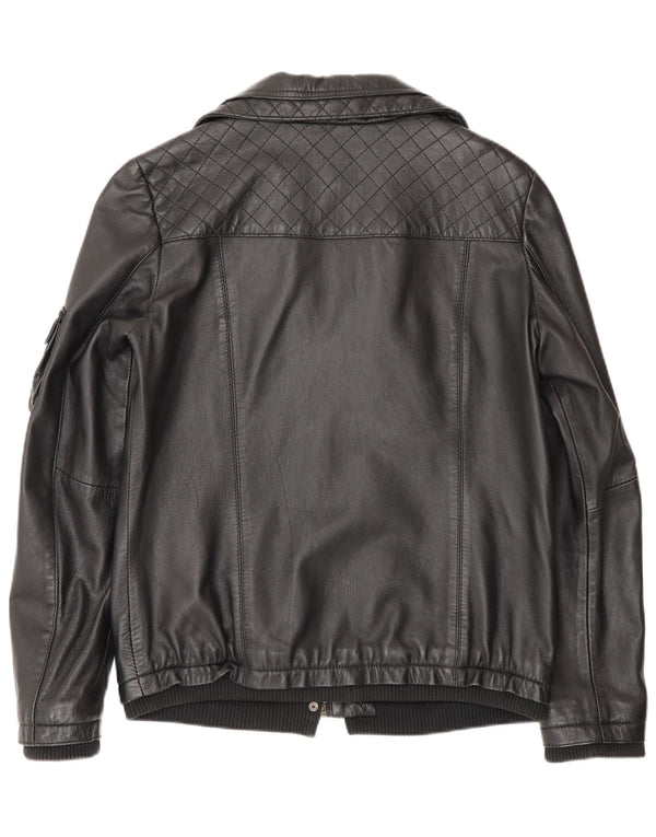 Giacca in pelle Lee Cooper da donna UK 12 media nera