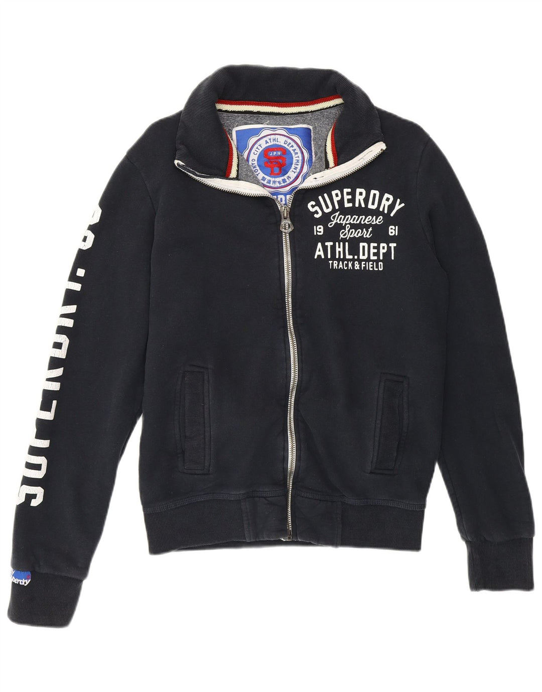 Felpa grafica da uomo SUPERDRY, piccola, in cotone blu navy