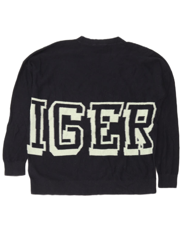 Maglione maglione con scollo a barca da donna Tommy Hilfiger UK 10 piccolo blu navy