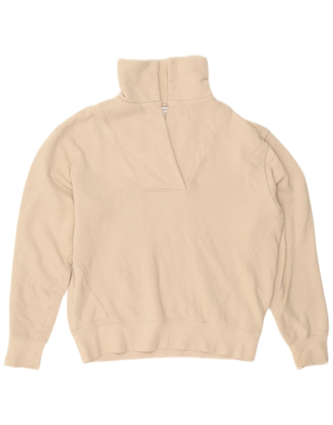 REISS Felpa da uomo con collo alto Maglione piccolo in cotone beige