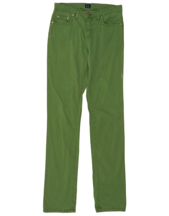 Jeans Dritti Donna Trussardi W27 L32 Cotone Verde