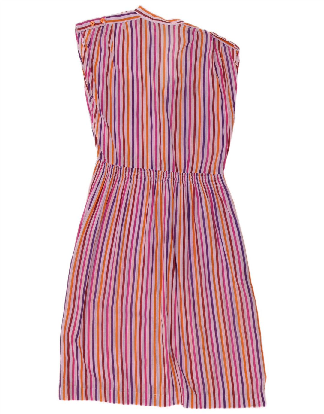 Abito vintage da donna senza maniche a trapezio EU 40 medio a righe multicolore