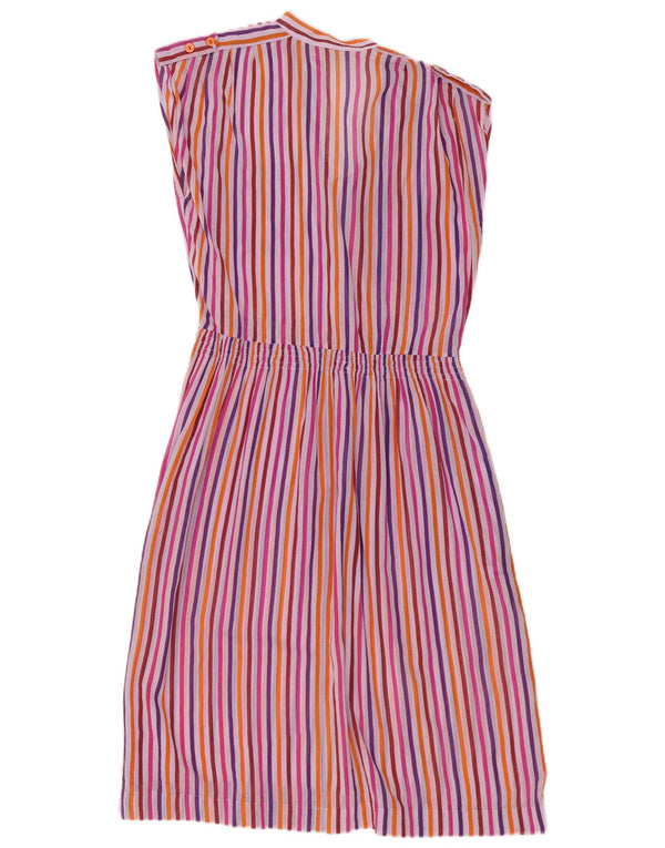Abito vintage da donna senza maniche a trapezio EU 40 medio a righe multicolore