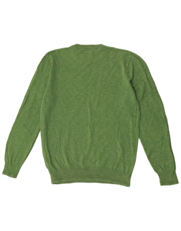 Maglione da uomo con scollo a V Marks & Spencer in cotone verde medio