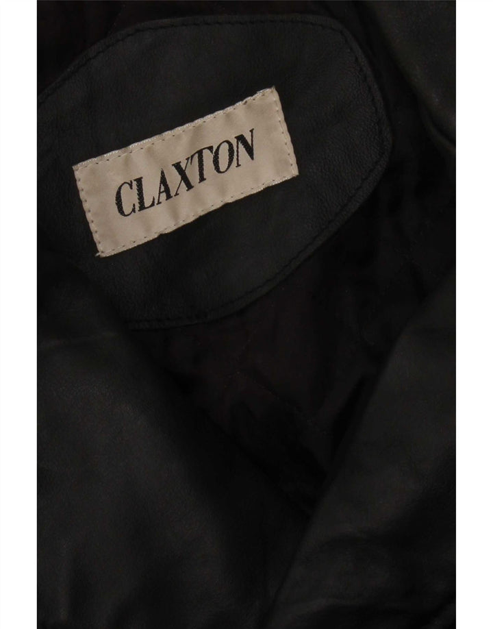 Giacca in pelle vintage da uomo IT 46 piccola nera