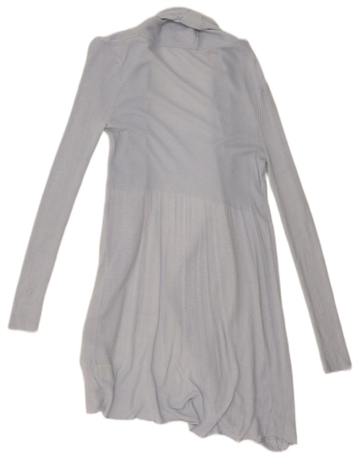 Maglione cardigan aperto lungo da donna Phase Eight UK 8 piccolo viscosa blu