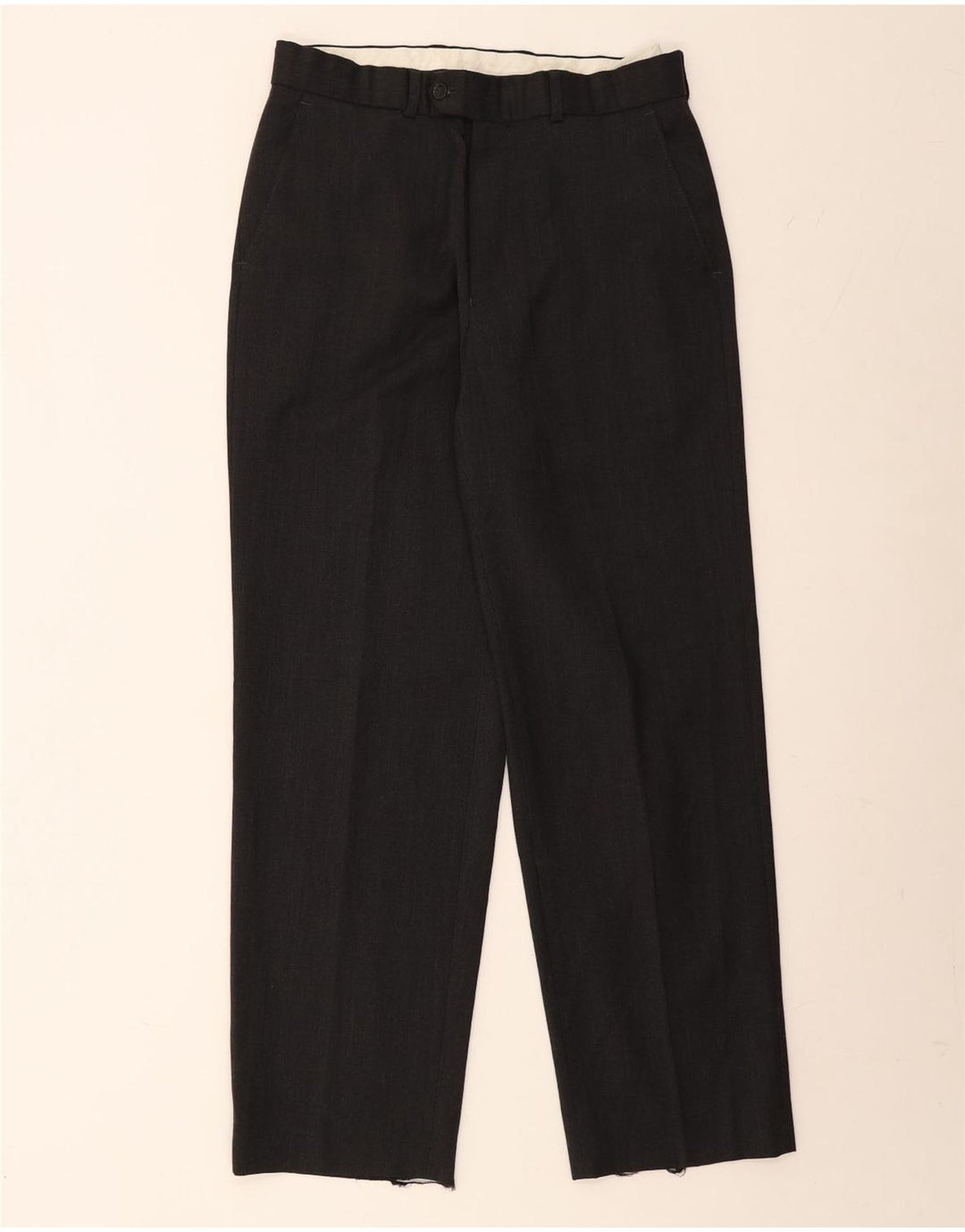 MARKS & SPENCER Pantaloni da abito dritti da uomo W30 L30 Poliestere grigio