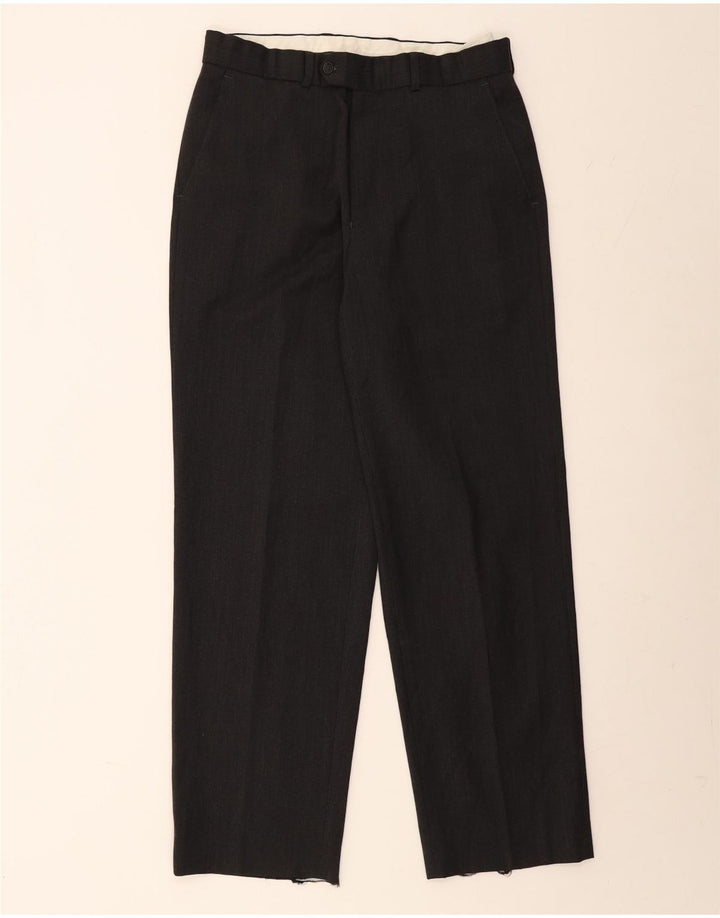 MARKS & SPENCER Pantaloni da abito dritti da uomo W30 L30 Poliestere grigio