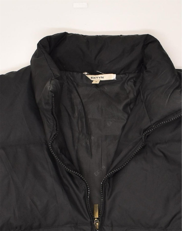 EXTYN Womens Hooded Padded Jacket UK 14 Medium Black Nylon | Vintage Extyn | Thrift | Second-Hand Extyn | Used Clothing | Messina Hembry 