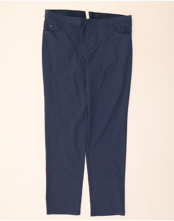 Adidas Mens Slim Casual Trousers W36 L32 Navy Blue Polyamide