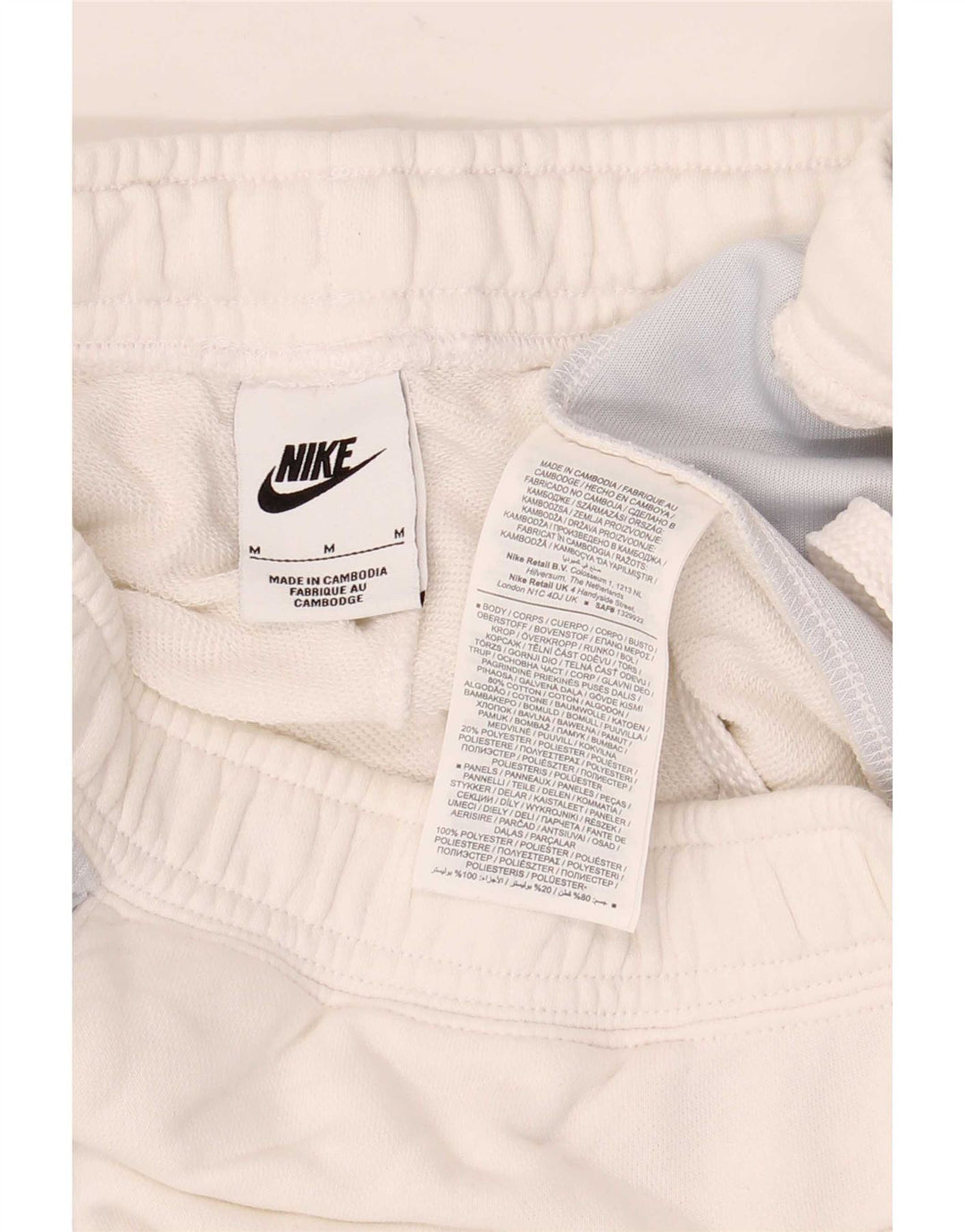 Pantaloncini sportivi Nike da uomo con grafica grafica, cotone color block bianco medio