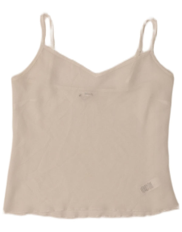 Canottiera trasparente da donna Marks & Spencer UK 12 poliestere bianco medio