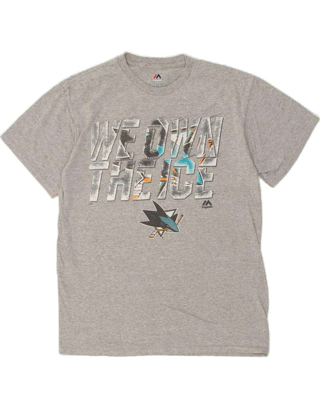 MAJESTIC Mens Graphic T-Shirt Top Medium Grey Cotton Vintage Majestic and Second-Hand Majestic from Messina Hembry 