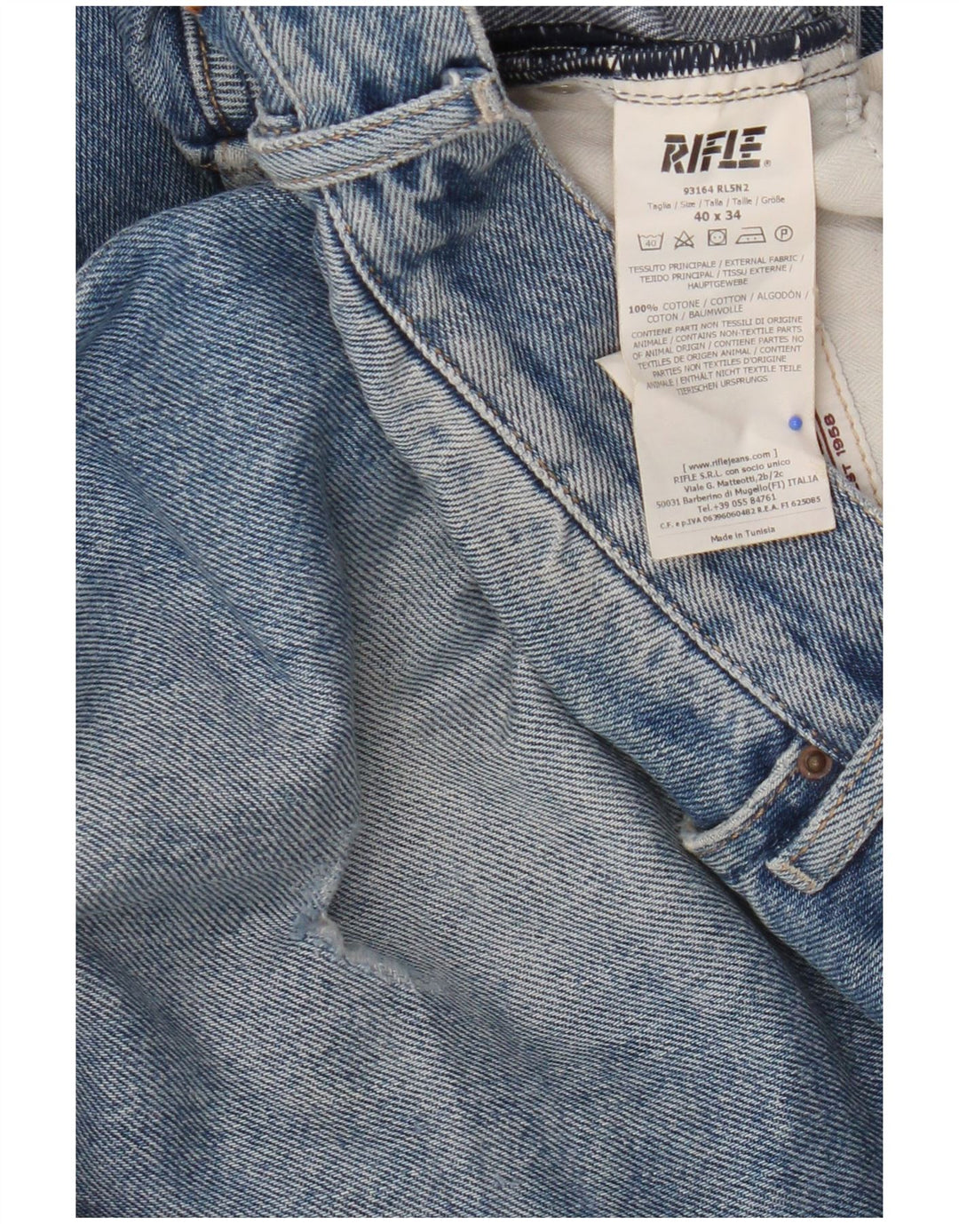Jeans slim da uomo Rifle W40 L34 cotone blu