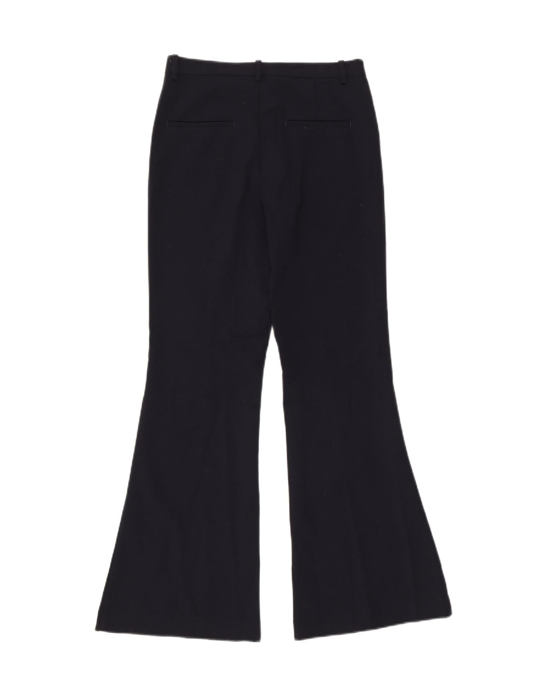 Pantaloni casual svasati da donna Zara piccoli W26 L32 poliestere blu navy