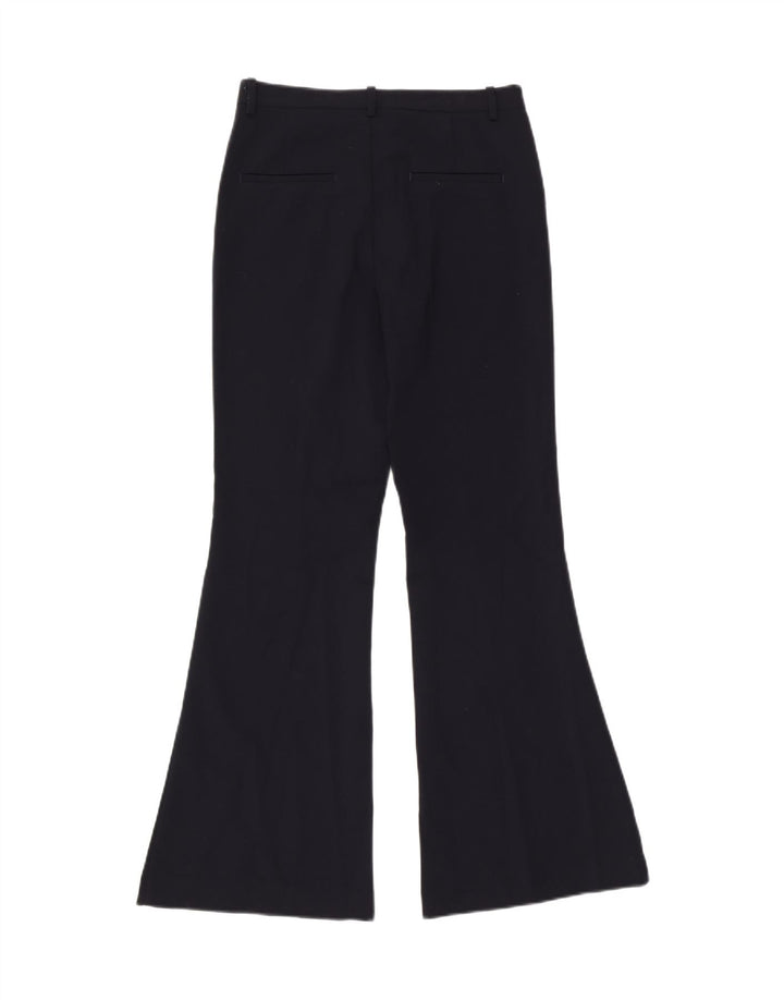 Pantaloni casual svasati da donna Zara piccoli W26 L32 poliestere blu navy