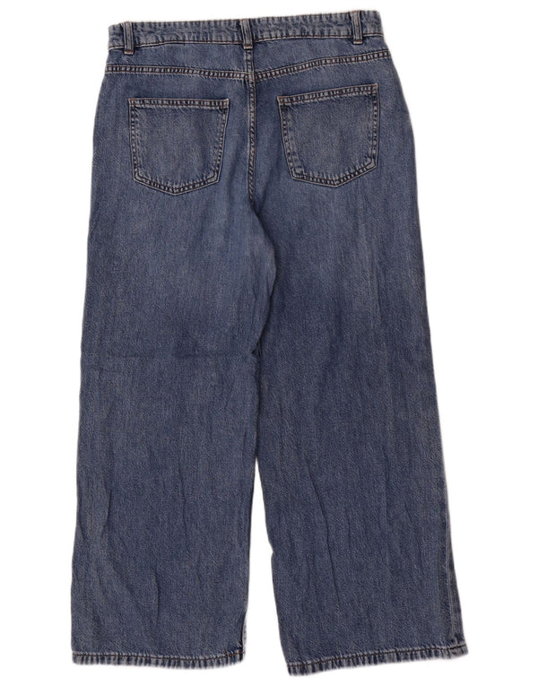 Jeans a gamba larga a vita alta da donna Marks & Spencer UK 12 medio W32 L26 blu