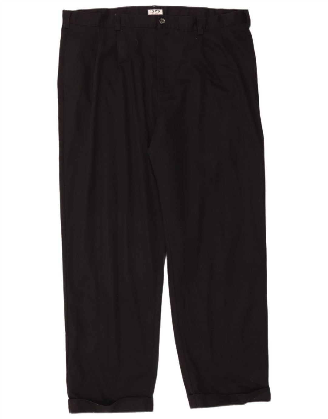 Pantaloni chino con pegging da uomo Izod W42 L32 cotone nero