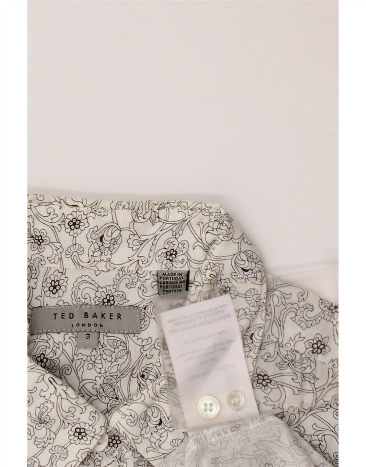 Camicia da uomo TED BAKER taglia 3 cotone floreale bianco medio