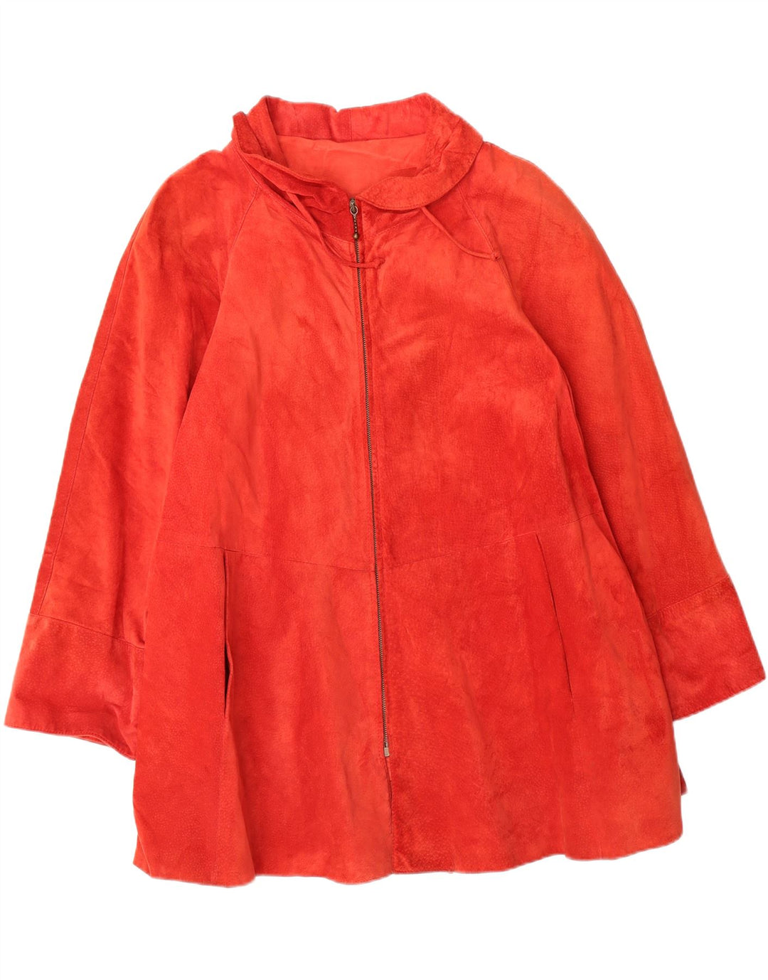 VINTAGE Womens Suede Overcoat EU 42 Large Red Leather Vintage Vintage and Second-Hand Vintage from Messina Hembry 