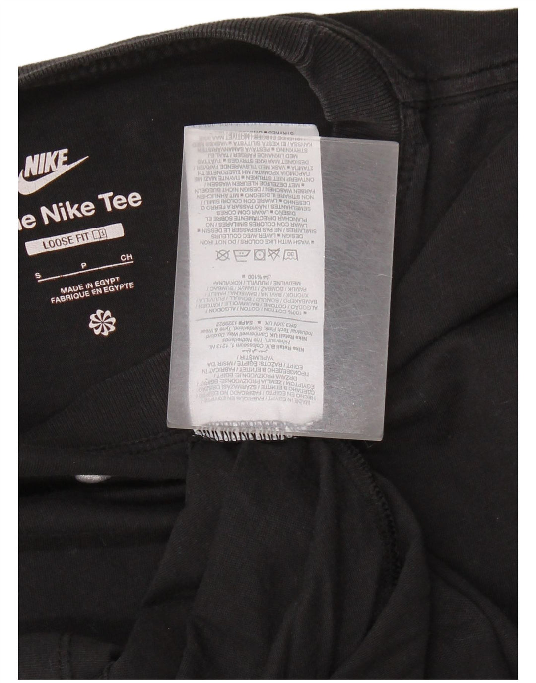 T-shirt NIKE da uomo vestibilità ampia, piccola, in cotone nero