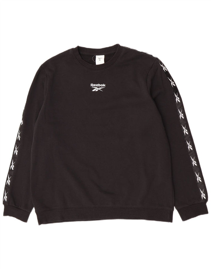 Felpa grafica da uomo Reebok Jumper XL in cotone nero