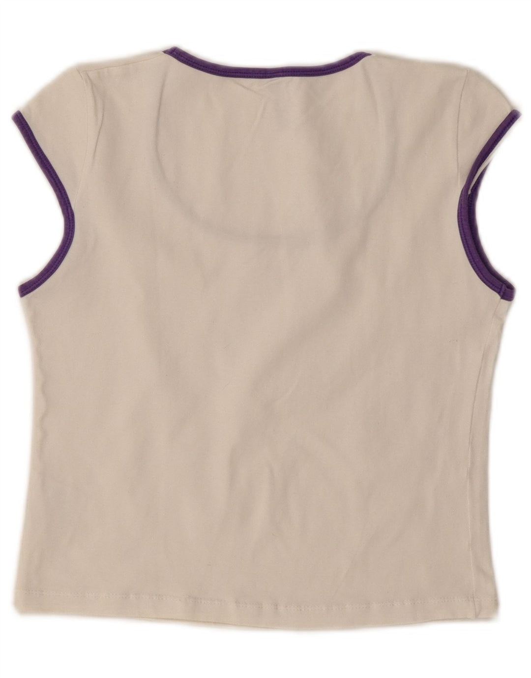 Maglietta corta da donna Lee UK 14 grande cotone bianco