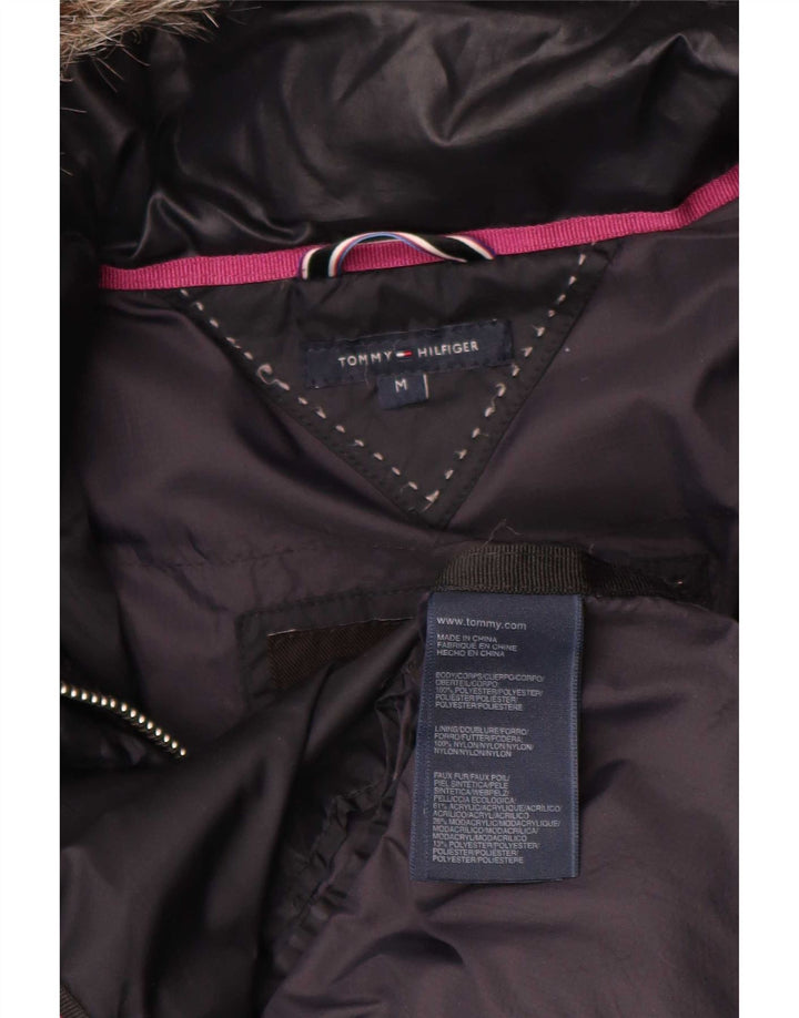Cappotto imbottito con cappuccio da donna Tommy Hilfiger UK 14 poliestere medio blu navy