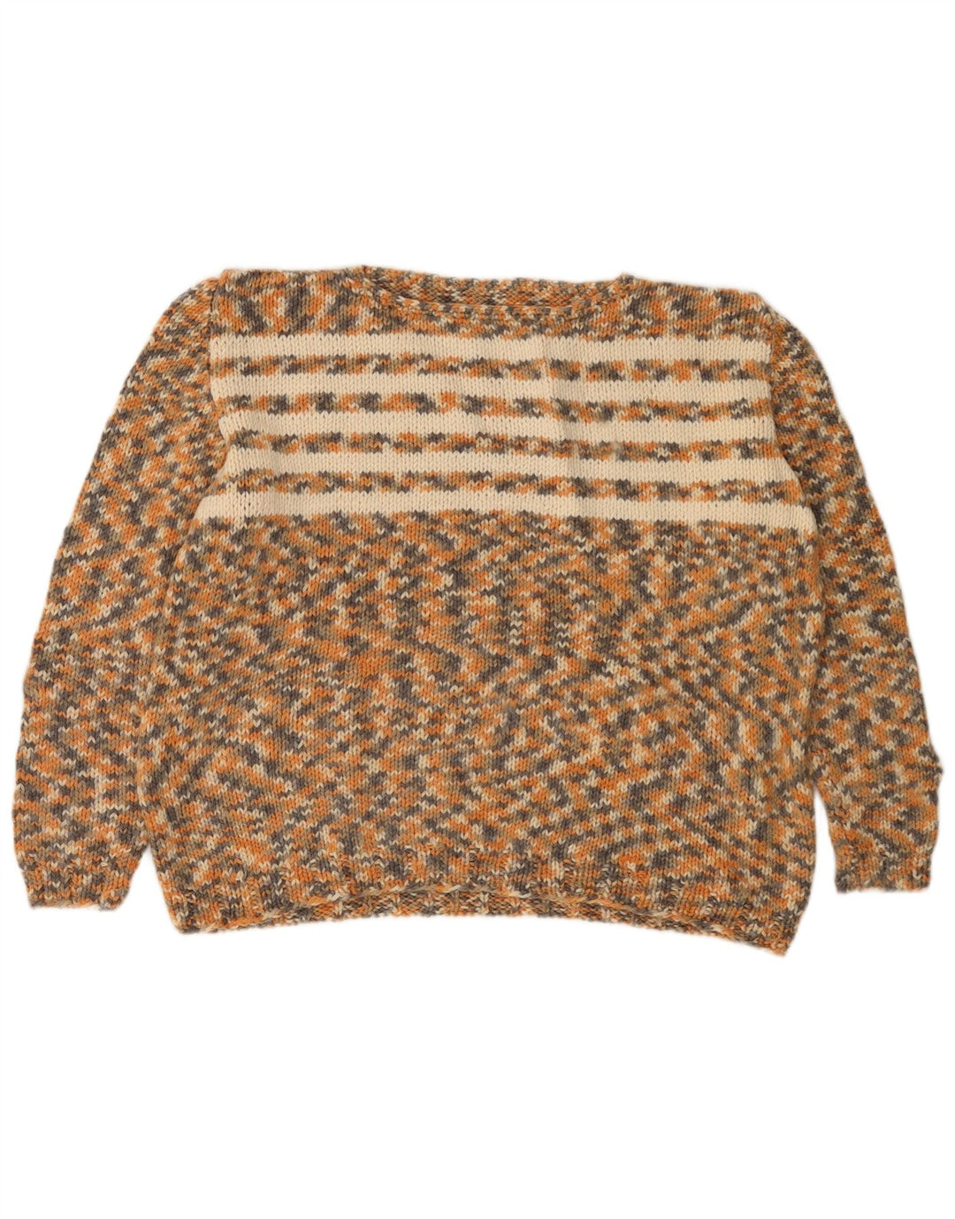 Maglione maglione oversize con scollo a barca da donna VINTAGE UK 12 Beige medio