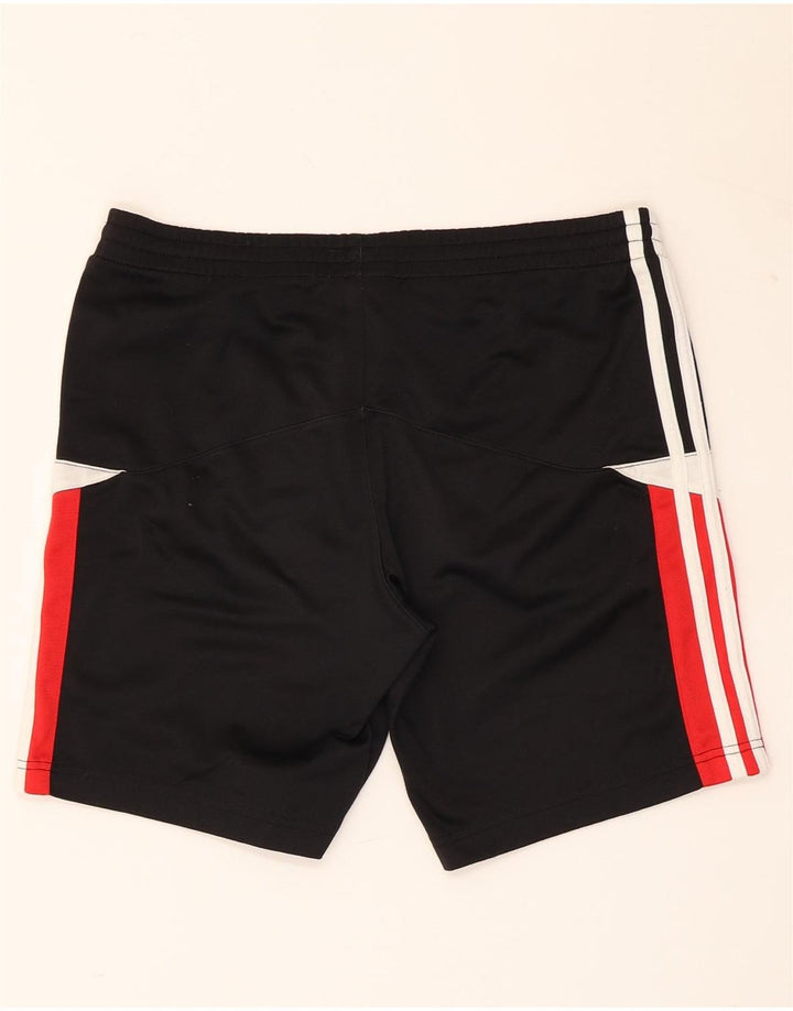ADIDAS Boys Sport Shorts 12-13 Years Black Colourblock Polyester