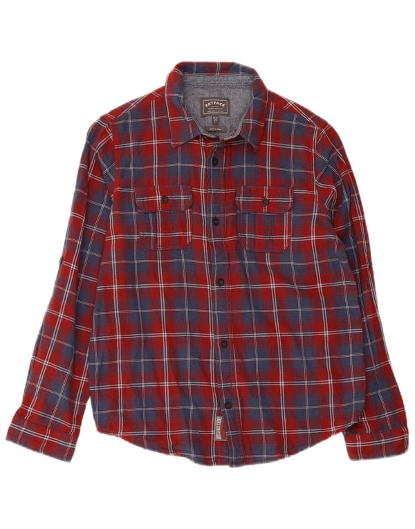 Camicia in flanella per ragazzi Fat Face 10-11 anni in cotone a quadri rossi