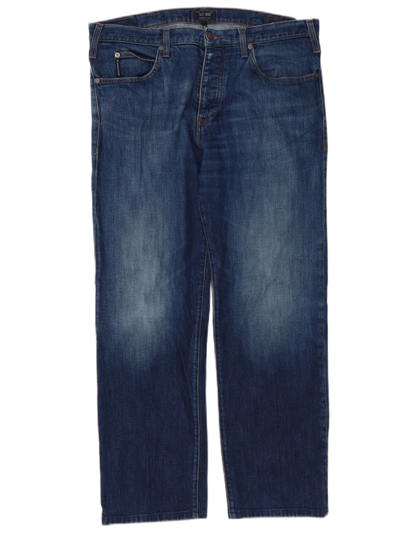 Jeans dritti regolari da uomo Armani W36 L30 cotone blu
