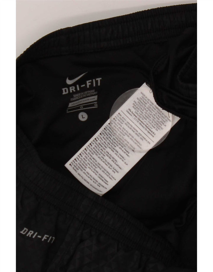 Pantaloncini sportivi Nike Dri Fit da donna UK 16 Large Nero Poliestere geometrico