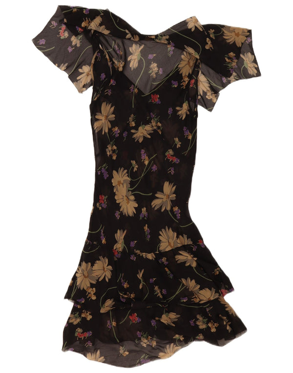 Abito asimmetrico da donna Polo Ralph Lauren US 8 medio nero floreale