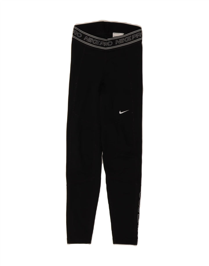 NIKE Womens Dri Fit Graphic Leggings UK 4 XS  Black Polyester Vintage Nike and Second-Hand Nike from Messina Hembry 