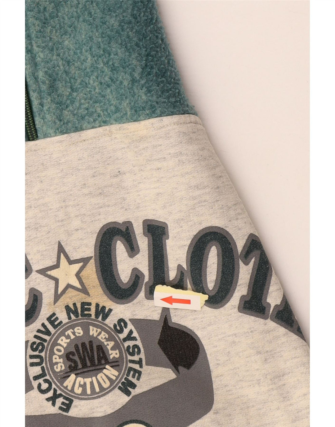 EXTE Felpa da uomo con collo con zip grafica Maglione grande grigio color block