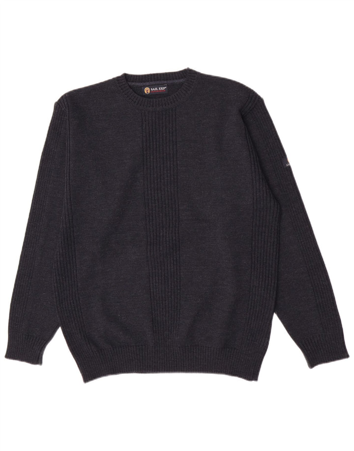 Maglione maglione girocollo da uomo Sail Exp IT 50 medio in lana blu navy