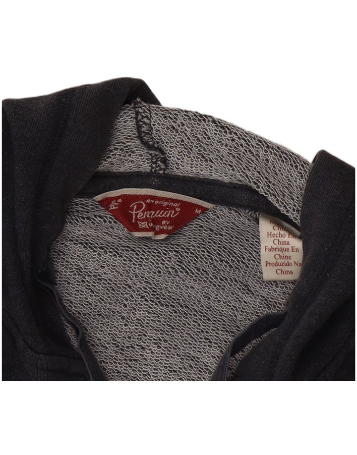 Maglione con cappuccio e zip da uomo Penguin blu medio