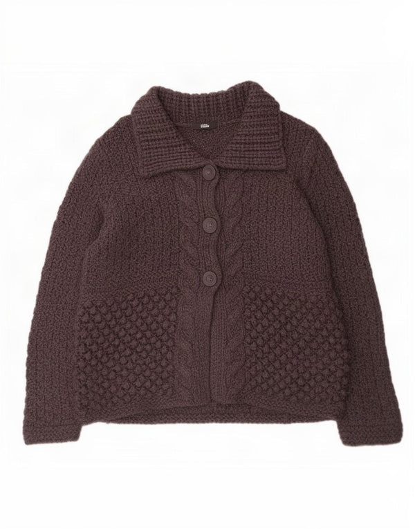 Maglione cardigan da donna Marks & Spencer UK 16 grande acrilico grigio