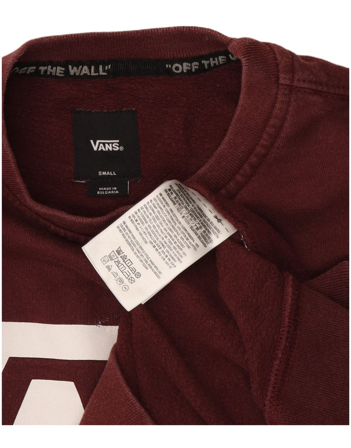 Felpa con grafica da uomo Vans, piccola, in cotone bordeaux